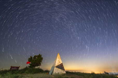 金华 大盘尖 星轨 山顶 户外 星空