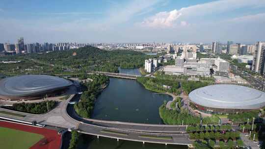 合集浙江绍兴城市地标建筑航拍