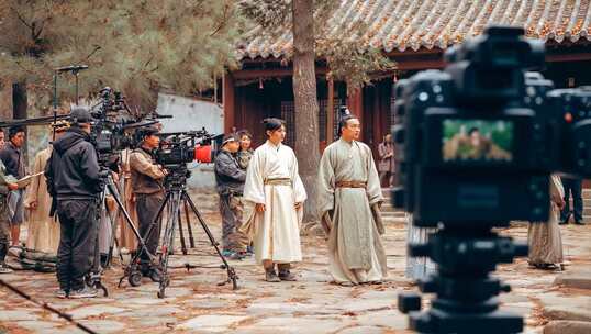 古装剧拍摄片场现场 影视电影剧组拍摄花絮