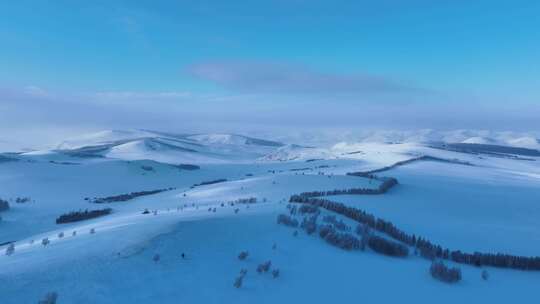 呼伦贝尔低山丘陵极寒雪原冷空气