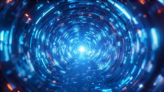 科技感光线隧道穿梭4K