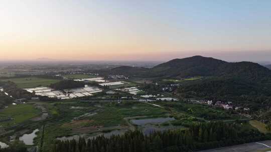 溧阳 天目湖 大溪水库 水电站 乡村晚霞