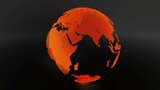 橙色科技行星地球循环旋转高清在线视频素材下载