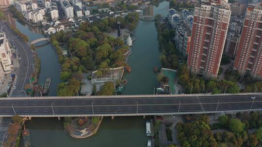 无锡城市航拍慢抬镜头并前行视频素材模板下载