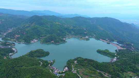 航拍浙江台州市天台山风景区大瀑布琼台景区