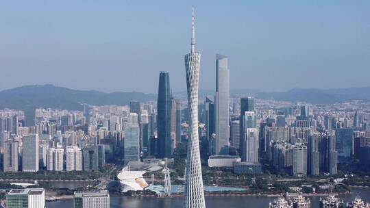 广州市城区繁华都市风光航拍视频素材模板下载