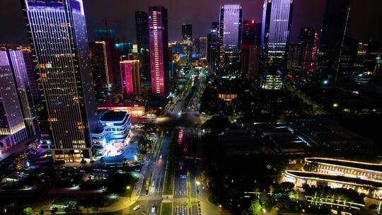 杭州萧山区钱江世纪城御金台夜景车流延时