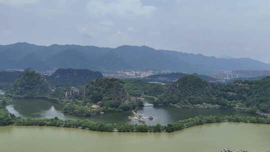 航拍广东肇庆七星山5A景区