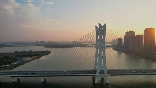 航拍广东潮州大桥景观合集视频素材模板下载