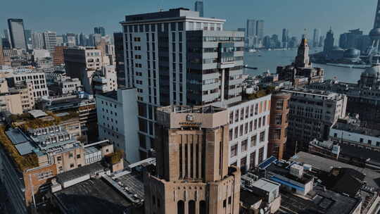 福州大楼航拍空镜