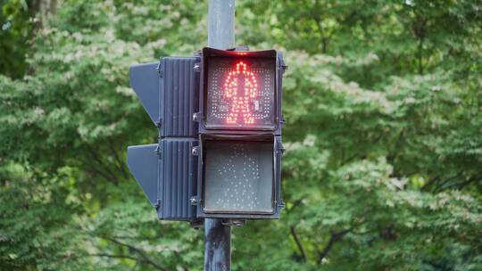 行人交通指示灯绿灯转红灯