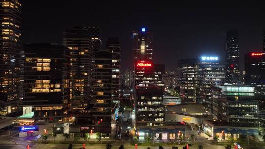 深圳南山区科技创新园夜景航拍