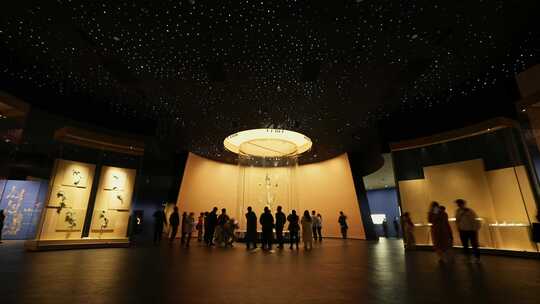 三星堆博物馆 文物古董 展厅展览游客参观视频素材模板下载