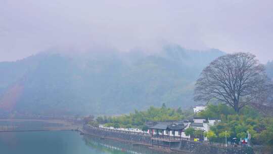 安徽龙川景区徽派建筑大景别