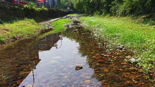 枯水小河沟 农村河道 小草流水 小溪