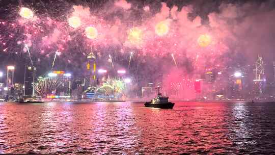 4K香港维多利亚港烟花