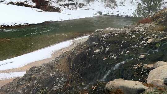 美国爱达荷州博伊西国家森林的雪山和河流温