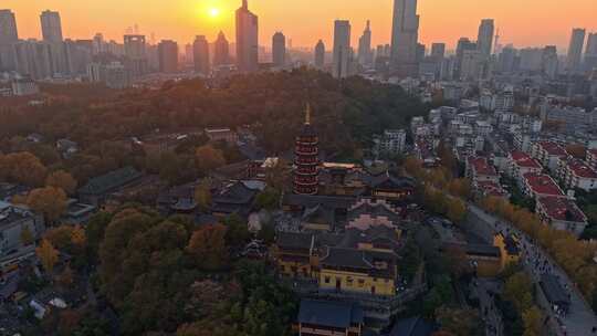 南京鸡鸣寺秋景航拍