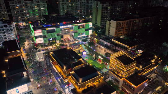 大湾区珠海富华里欧洲风夜景航拍