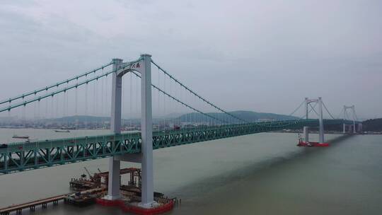 航拍瓯江北口大桥视频素材模板下载