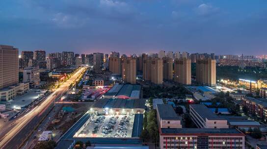 城市日落 夜景 内蒙古 呼和浩特 道路视频素材模板下载