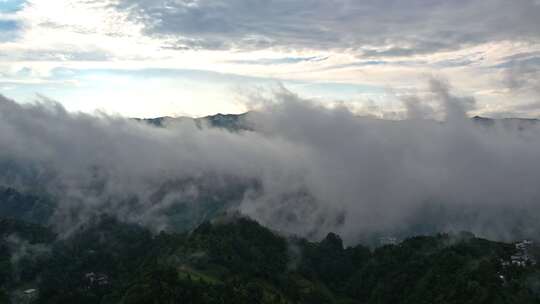 大雾清晨云雾大山云海森林自然云山脉山区