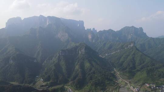 旅游景区湖南张家界天门山航拍