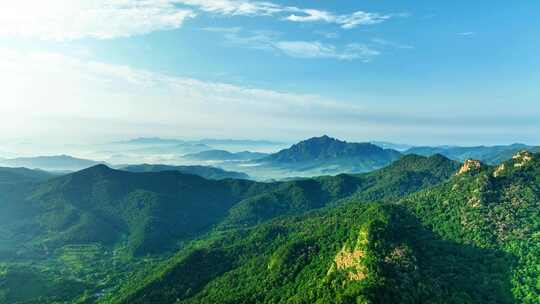 航拍辽宁千山绿色山林