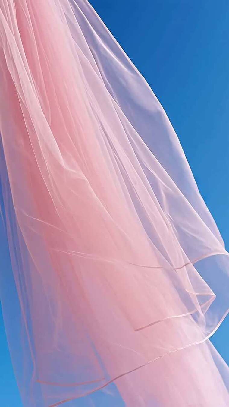 粉色薄纱飘动素材