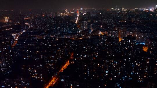 浦西虹口区夜景航拍