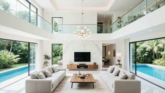 现代风格别墅客厅室内场景