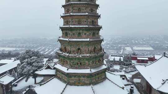 山西洪洞广胜寺雪景