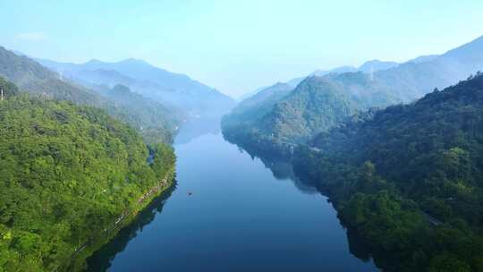 郴州东江湖小东江 日出山水航拍 绿水青山