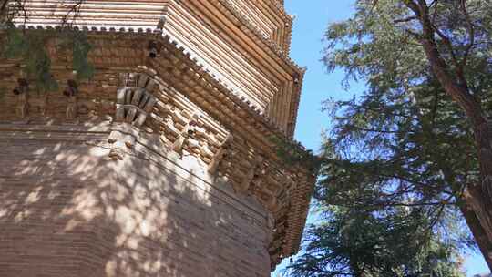 山西国宝文物万固寺无梁殿多宝佛塔