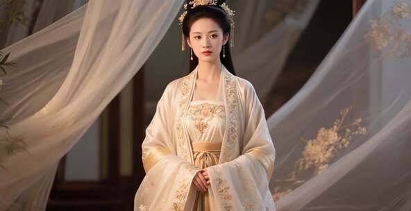 古装女子汉服造型静态画面