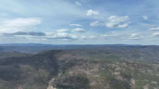 航拍初夏大兴安岭风景