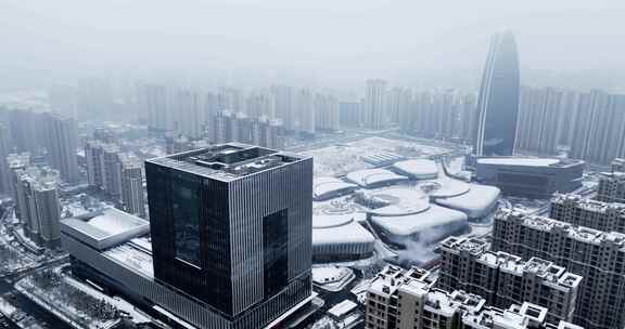 汉峪金谷城市雪景