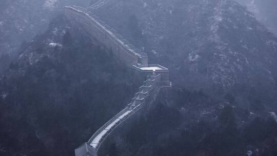 河北承德金山岭万里长城雪景