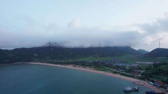 福建霞浦傍晚蓝调风景航拍