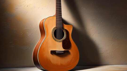 木吉他特写素材