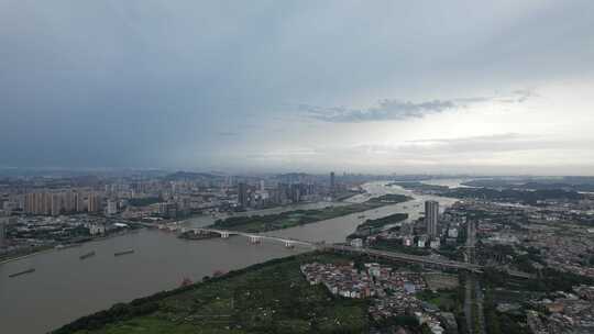 雨后的广州海珠城郊航拍