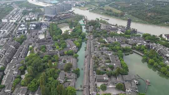 浙江乌镇5A景区江南水乡航拍