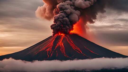 火山喷发壮丽景观