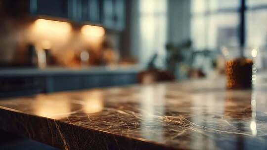 室内大理石台面特写素材