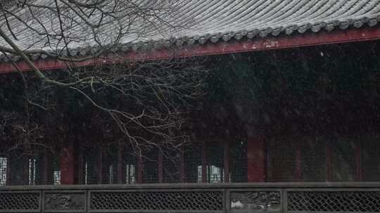 杭州灵隐寺旅游下雪