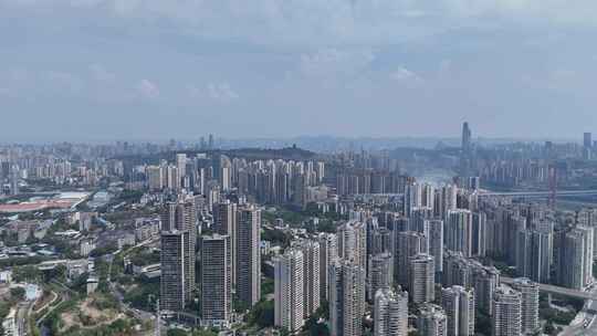 高空鸟瞰重庆城市大景航拍