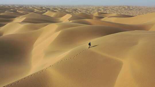 沙漠中孤独行走