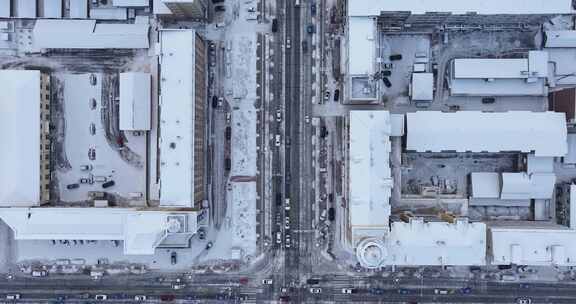 孙吴市冬季雪景航拍空镜