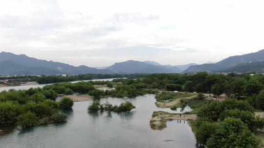 楠溪江/自然岛/风景/水面/露营