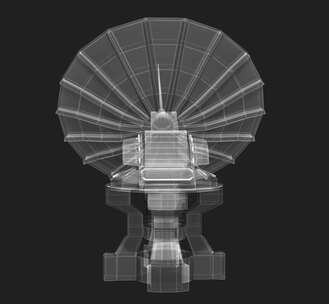 透明线框卫星天线模型